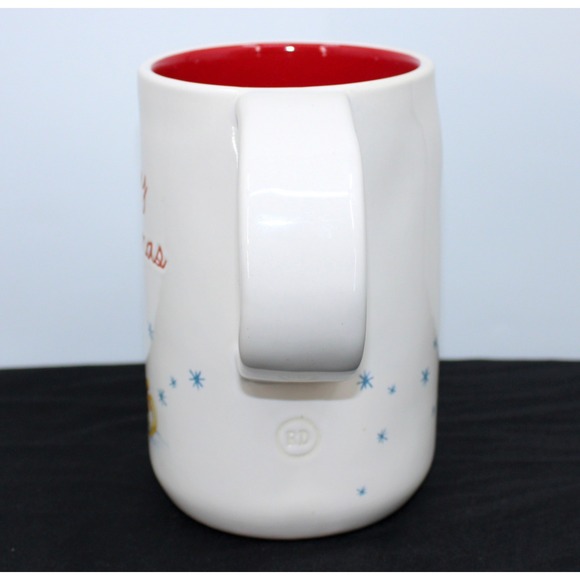 Rae Dunn Artisan Merry Christmas Sleigh Tree North Pole 22 oz Mug Red Interior - Picture 2 of 6